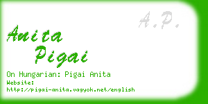 anita pigai business card